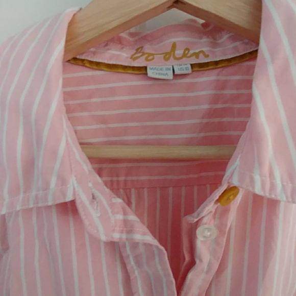 Pink and white striped Boden button down - Picture 2 of 4